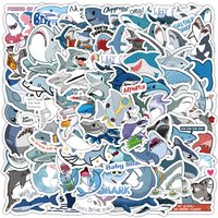 100Pcs Cute Cartoon Shark Ocean Sticker Set - Waterproof Decor for Luggage & Phones RecordingYourLife Store