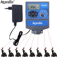 8 Stations Garden Automatic Irrigation AC 230V Input Controller Water Timer Watering System with EU standard Transformer #10468
