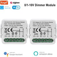 Tuya Smart Zigbee3.0 0/1-10V LED Dimmer Switch Module Wifi Controller Push Dimmer 100-240V Works with Alexa Google Home