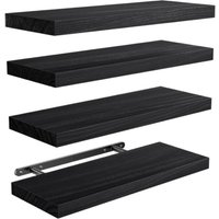 1Pc Wall Mounted Floating Shelves Wooden Thicker Storage Shelf Deeper Multi Functional Bathroom Shelves for Living Room Kitchen