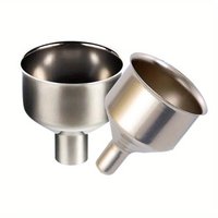2pcs Stainless Steel Funnel, Oil Funnel, Wine Funnel, Large and Small Diameter Portable Conical Oil Funnel, Funnel for Liquids