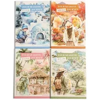 20Pcs decoration diary scenery Supplies Stickers Four scrapbooking travel manual account retro cuttingSeasons 177*120mm