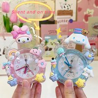 Kawaii alarm clock Cinnamoroll Hello Kitty kuromi My melody girl cute anime ornaments bedroom bedside table creative clock gift