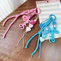 Keychain Phone pendant 1pc Heart-shaped Bead Weaving Rope Mobil Universal Lanyard Bag Key Accessories Gift