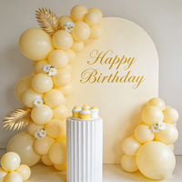 Pastel Yellow Balloon Arch Birthday Party Pink White Latex Ballon Decor Wedding Baby Shower Bridal Shower Decoration Globos