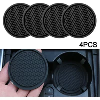 4pcs Car Cup Holder Anti-Slip Silicone Insert Coaster Mat Universal Car Accessories Black Fit For Most Cars Styling