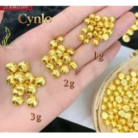 Cynlo Jewelry Mylux Jewelry 100% 24k pure gold beans fine gold balls 999 real gold beads 1g