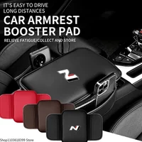 Leather Car Armrest Box Pad Center Console Arm Rest Protector Storage Pocket for Hyundai N LINE i10 i30 i20 Sonata Accent Tucson