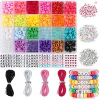 Bracelet Making Kit, Friendship Bracelet Kandi Pony Beads, Hair Beads with Letter Beads Jewelry DIY Crafts For Gift