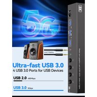 KVM Switch 3 Monitors 4/5 Computers with Audio,HDMI + DisplayPort 8K@60Hz/4k@144Hz USB 3.0 KVM Switches for 4 PC Share 3 Display