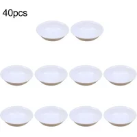 40pcs White Plastic Seasoning Dishes Sushi Dipping Bowl Vinegar Spice Sauce Dishes Mini Appetizer Plates Saucer Kitchenware