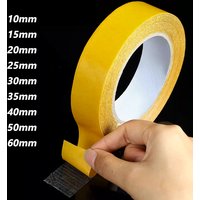 Double Sided Cloth Base Tape 10 15 20 25 30 40 50 60mm Fibre Mesh Double-sided Adhesive Translucent High Viscosity Carpet Tape