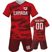 Custom Canada Football Jersey for Kids Personalized Soccer Team Training Shirt with Name Number Boys Girls Fans Soccer Uniform
