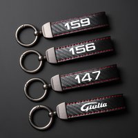 Exquisite Carbon fiber Keychain Auto custom Key Ring For Alfa Romeo 147 156 159 MITO Giulietta Giulia Stelvio Accessories
