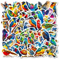 56Pcs Waterproof Watercolor Bird Stickers Cute Parrot Decals for Luggage Laptop Water Bottle Notebook DIY Craft Decoration