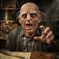 Realistic Horror Old Man Mask Latex Wrinkled Face With Crooked Teeth & White Eyebrows Scary Halloween Costume Party Prop
