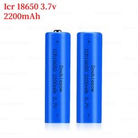 18650 Icr18650 2200mAh Battery 3.7V Rechargeable Lithium Ion Batteries for Flashlights Toys Handheld Fans Microphones LED Lights