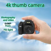 HJD02 4K Ultra HD 64MP Thumb Camera 1.54" Screen Mini Vlog Camera 19 Filters Wide Angle Action Cam Pocket Camera for Students