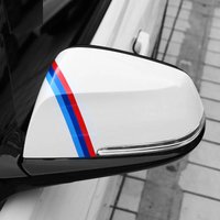 2Pcs Tricolor Stripe Waterproof Sticker, Vinyl Decal for Car Side Mirror Body Decor