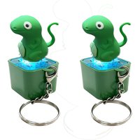 Funny Lizard Button Keychain Fidget Toy, Rechargeable Lizard Keychain with Sound & LED Lights, Keyboard Clicker Stress Relief