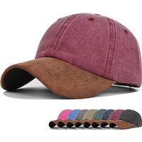 Fashion Vintage Washed Baseball Cap Men Women Color-matched Sun Caps Hip Hop Hat Four Seasons Curved Brim Soft Hats