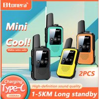 BTONERA BT300 MiniWalkie Talkie Zwei-Wege-Radio, 2-teilig, Kinder-Walkie-Talkie, PMR/FRS, Kommunikationsradio, tragbar, für Camping-Spielzeug