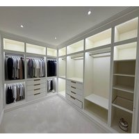 White Walk in Closet Wardrobe Custom Systems Design Closet Storage Wood Cloakroom Cupboard Wardrobe