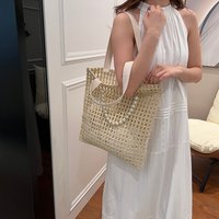 Large Capacity Summer Beach Bag Crochet Tote Bag for Women Solid Color Knit Shoulder Bag Hobo Bag for Travel Vacation