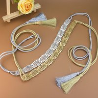 Sunspicems Elegent Women Caftan Belt Arabic Robe Waist Chain Metal Body Jewelry Morocco Hand Rope Tassels Bijoux