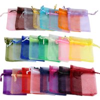 100pcs/lot Organza Bag For Jewelry 24 Colors Drawstring Pouches For Wedding Christmas Candy Gift Bags Jewelry Packing