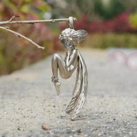 Hot Alloy Silent Angel Pendant Charm Cute Necklace Pendant Silver Jewelry Accessories for Friends Birthday Gift