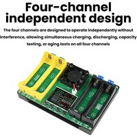 18650+21700 Type-C LCD 4 Channel Battery Capacity Tester MAh Lithium Battery Internal Resistance Detector For Battery Testing