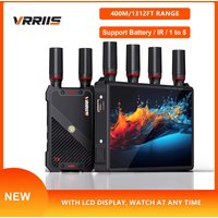 400m Wireless Transmission Audio Video Transmitter and Receiver HDMI Extender with LCD Screen for Battery Camera Live Streaming