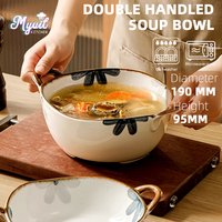 Japanese underglaze coloured ceramic amphora soup bowl anti-scald and non-slip large-capacity bowl noodle bowl salad bowl
