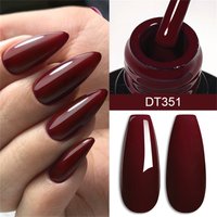 7ML Red Series Gel Nail Polish, Autumn Winter Wine Red Glitter Gel Polish, UV/LED Lamp Needed, For Home Salon Nail Art Manicure