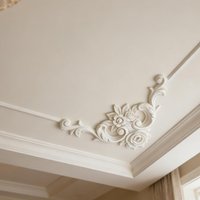 PU Corner Molding Ornament for Walls,French Style Decorative Accent with Floral Pattern Rose Style Wall Molding Kit Ceiling Trim