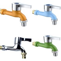 1/2" 4-Point Water Inlet In-Wall Plastic Faucet for Washing Machine Household Improvement Washer Tap