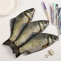 Creative funny crucian carp shape pencil bag Douyin same personality funny change Korean version simulation crucian carp station