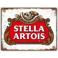 STELLA ARTOIS BEER SIGN METAL PLAQUE print poster retro Advert Bar Man cave-Aluminum