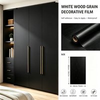 Thickened Matte Black Self Adhesive Contact Paper Peel and Stick Wallpaper for Kitchen Cupboard Table Wall Furniture Renovation