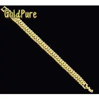 Goldpure Luxury 24K 9999 Pure Gold real gold Men's and Women's Wide Tank Watch Bracelet