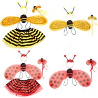 Halloween Bee Costume Accessories Cosplay Ladybug Ladybird Fairy Costume Wing Headband Wand Halloween Party Favors Xmas Gifts