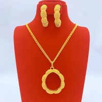 Luxury African twisted Necklace Earrings Jewelry Set For Women Dubai Gold Plated Nigeria Indian Bridal Wedding Party Gift