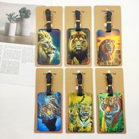 Gepäckanhänger mit Löwe und Tiger, Reise-ABS-Gepäckanhänger, Tierdruck, Koffer, Ausweis, Adresshalter, Gepäck, Boarding, tragbares Ticket