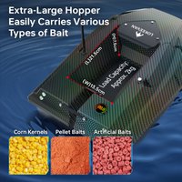D50E RC Köderboot mit Sonar für Temperatur/Tiefe, 15600x2mAh Batterien und Dual-BeiDou-GPS-System, Angelköderboot, verfügt über eine 12V-Stromversorgung, 100 Wegpunkte, automatische Rückkehr für