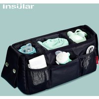 INSULAR Waterproof Baby Stroller Organizer Bag Large Capacity Hanging Mummy Diaper Bag Universal Stroller Accessories with Hooks