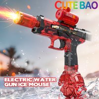 Elektrische Wasserpistole Automatische Dauerfeuer-Spritzpistole Outdoor-Spielzeug Langstrecken-Wasserpistole mit Lichtern Schwimmspielzeug