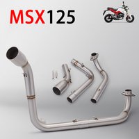 Tuyau d'échappement en acier inoxydable à 3 sections sous le siège pour Honda MSX125 Grom, moteur horizontal, mini moto, pièce de rechange modifiée