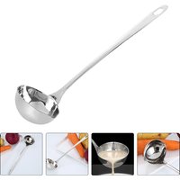 Stainless Steel Long Handle Soup Spoon With Pouring Spout Spoon Soup Colander For Kitchen With Heat Insulation Anti-Scalding