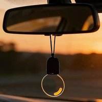 Car Rearview Mirror Ornament Hanging Decor, Retro LED Bulb Atmosphere Ambient Light Flat Acrylic Interior Decoration